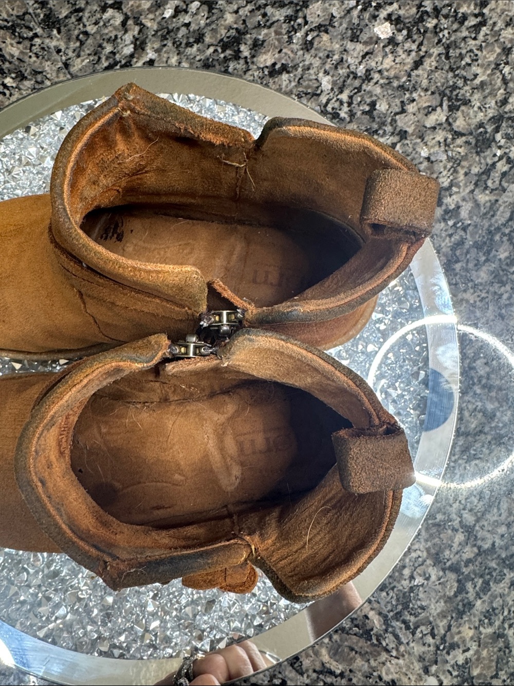Born Women's Cognac Suede Ankle Booties with Side Tie - Picture 11 of 16
